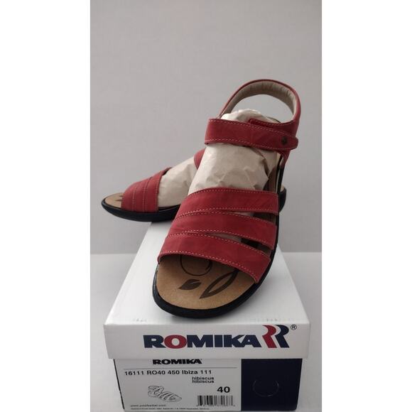 Women's ROMIKA Leather Sandals Ibiza 111 Hibiscus 40( 9-9.5 US)MSRP $135 - Picture 1 of 9
